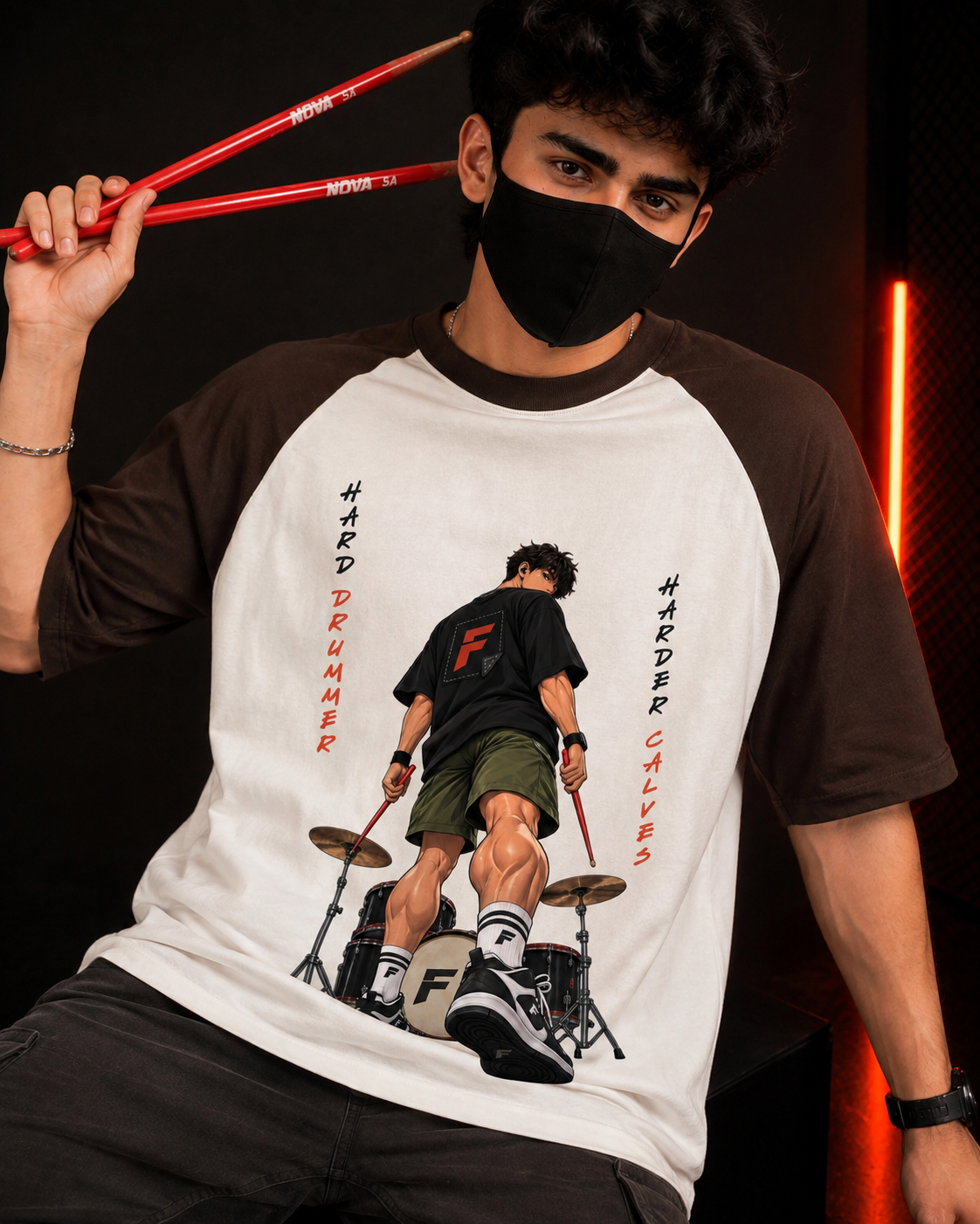 Hard Drummer. Harder Calves. Unisex Oversized T-Shirt | Fitoutfit