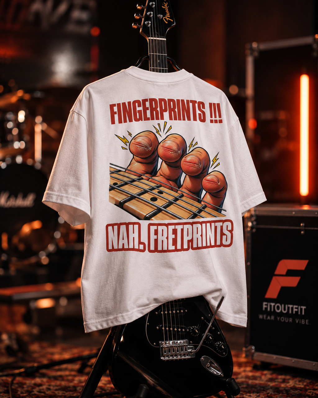 Fretprints Unisex Oversized Guitarist T-Shirt | Fitoutfit