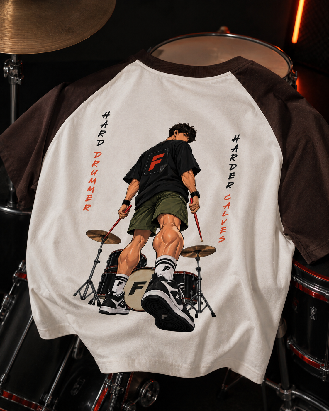 Hard Drummer. Harder Calves. Unisex Oversized T-Shirt | Fitoutfit