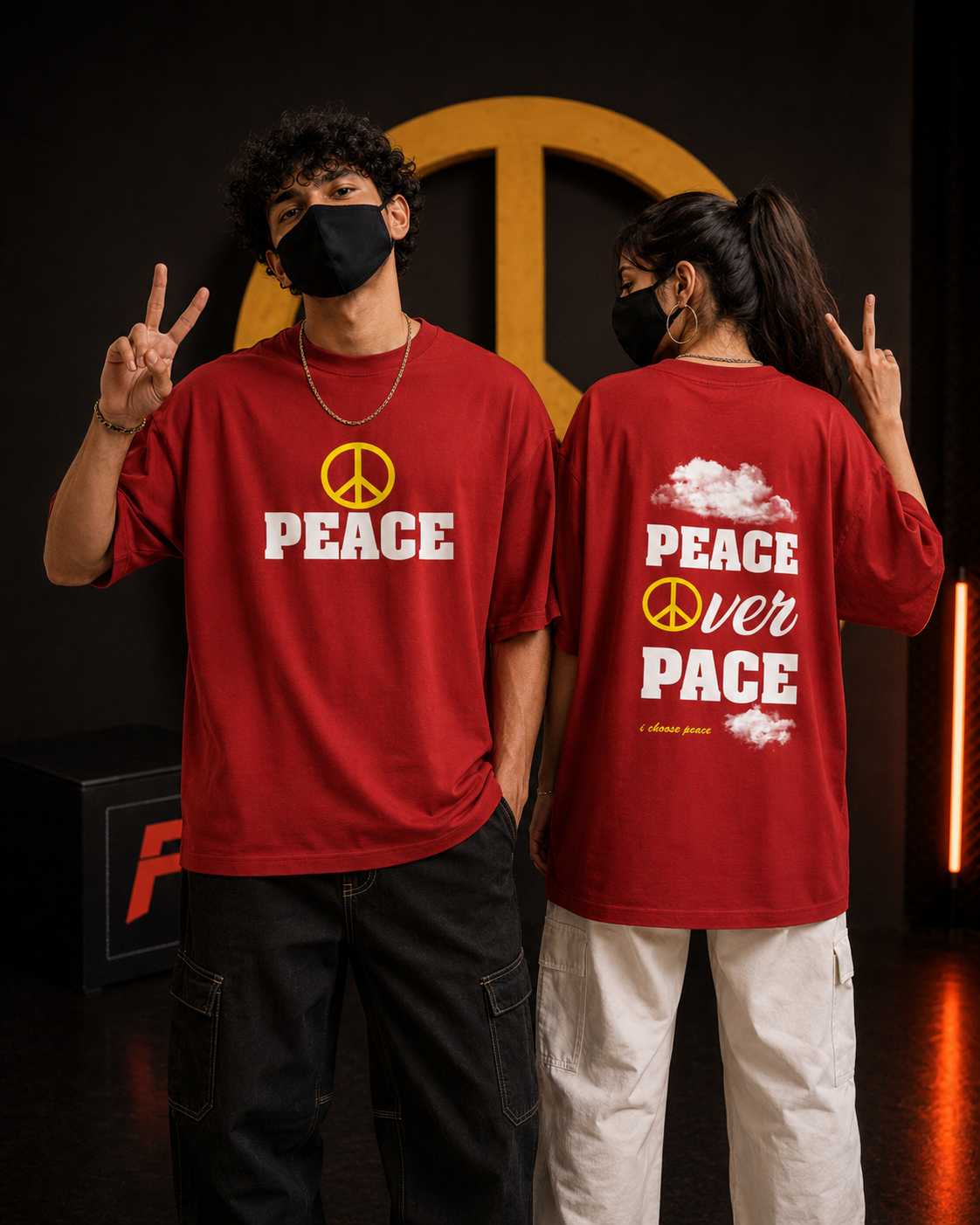 Peace Over Pace Unisex Oversized Classic T-Shirt | Fitoutfit