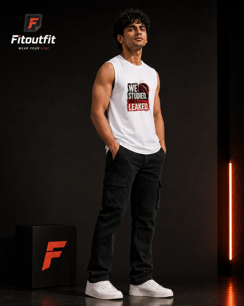 Fitoutfit Men's Sleeveless T-Shirt | We studied they leaked I Student Protest Sleeveless T-Shirt