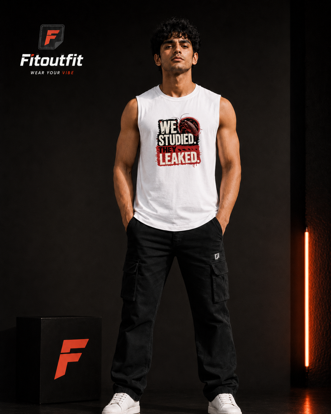 Fitoutfit Men's Sleeveless T-Shirt | We studied they leaked I Student Protest Sleeveless T-Shirt